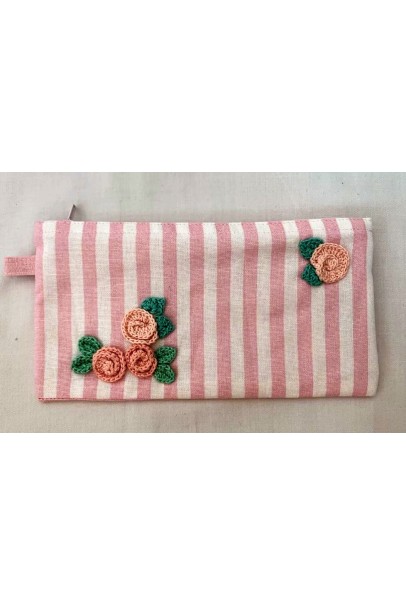 Happy Threads Pretty Cotton Storage Pouch (Light Pink)